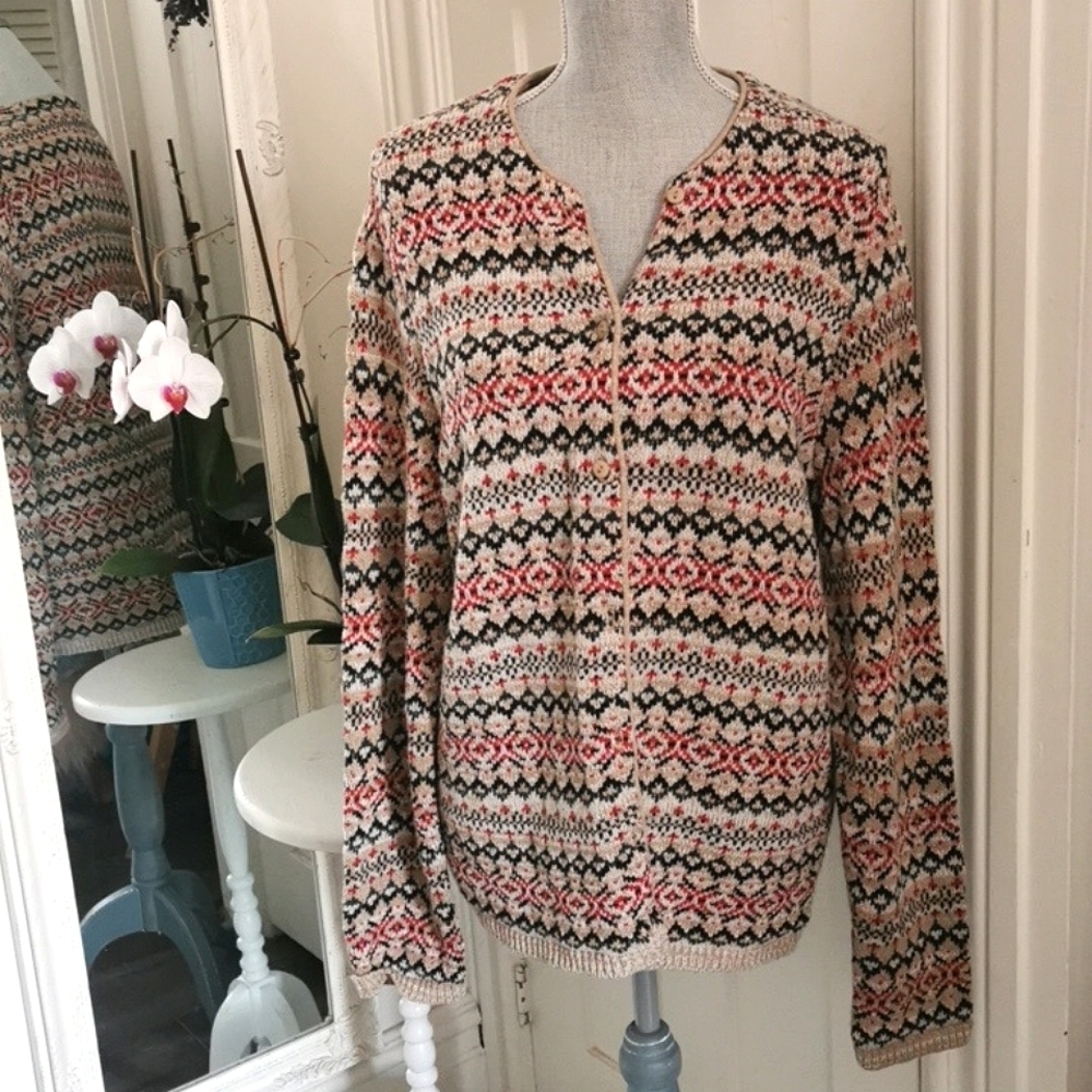 Vintage Northern Reflections  90s Grampa style cardigan. Muted colors. Size XL